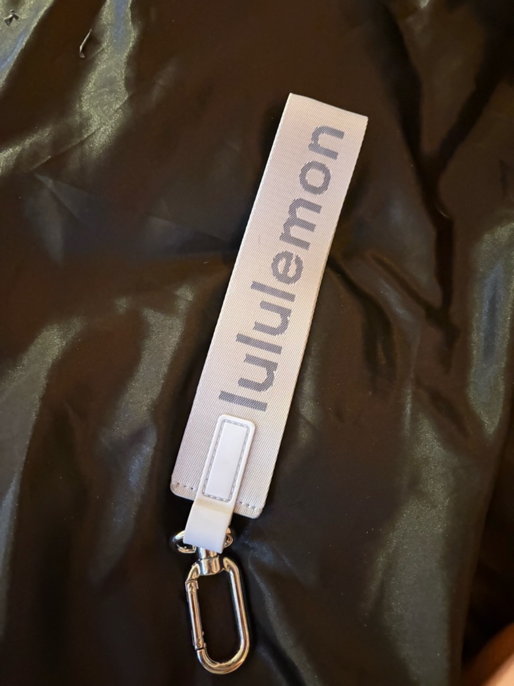 lululemon athletica White and Light Gray Logo Key Strap